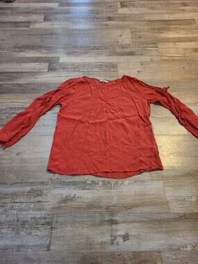 Dalia large women's orange blouse with tie sleeves